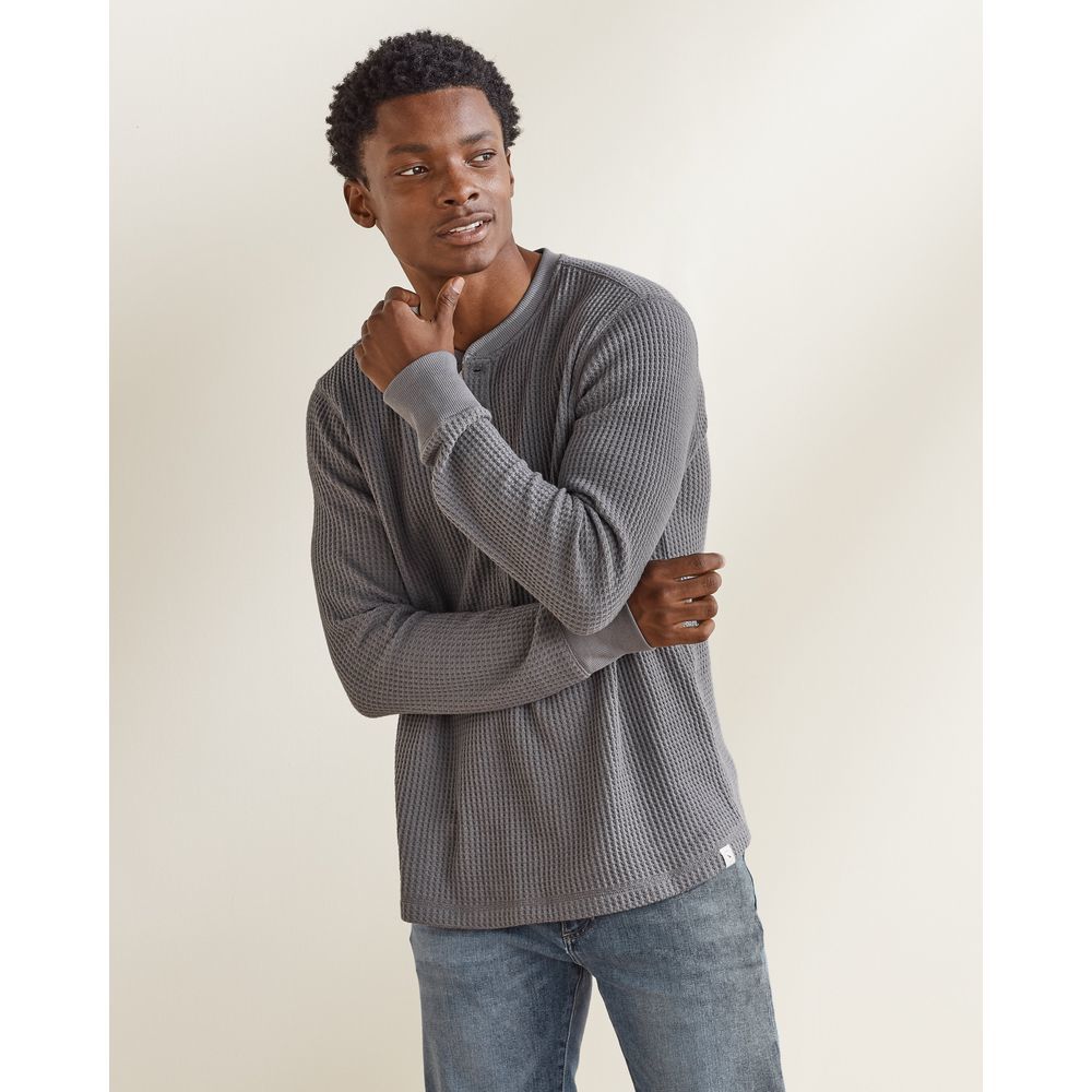 UPWEST Cozy Up Waffle Henley Tee